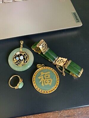 Estate/Vintage Chinese Jade, Jadeite & Stone Jewelry! NR • 104.05$