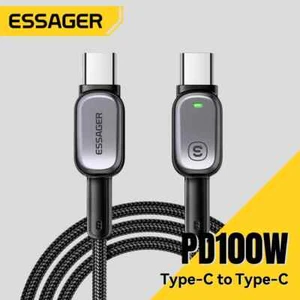 Essager 100W USB Type C to Type C Cable PD Fast Charging For iPhone 16 15 Laptop - Picture 1 of 10