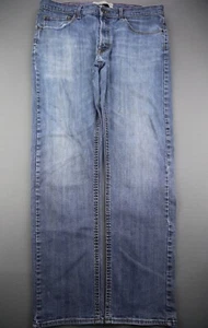 Pantalones de mezclilla para hombre Wrangler ajustados rectos elásticos desgastados talla 36x32 (Sr 36x31) - Imagen 1 de 10