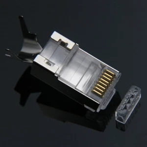 50 piezas conector RJ45 Cat7 Cat6a conector de red dorado 8P8C RJ45 terminal de enchufe - Imagen 1 de 10