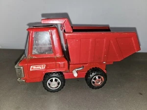 BUDDY L RED STEEL LEVER ACTION Works DUMP TRUCK 8" Vintage Trl7#69 - Picture 1 of 11
