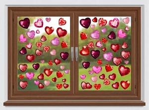 Valentines Day Window Clings Decor, Red Heart Stickers Decorations, Happy Valent - Picture 1 of 6