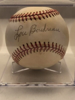 LOU BOUDREAU FIRMADO AUTOGRAFIADO LIGA AMERICANA BÉISBOL INDIOS Foto 1 de 4
