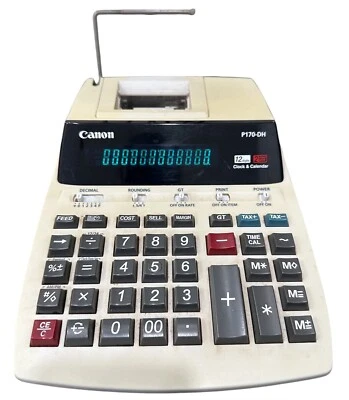 Canon P170-DH Printing Calculator, Calendar and Clock, 12 Digit, 2 Color Display - Image 1 of 4