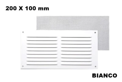 FEPRE GRIGLIA VENTILAZIONE AREAZIONE DA ESTERNO IN ALLUMINIO BIANCA RETTANG. CM 20X10
