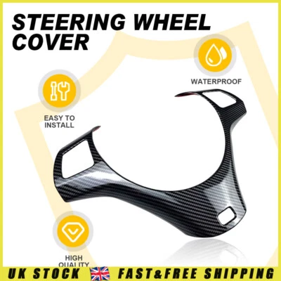 Carbon Fiber Steering Wheel Trim Cover Accessories For BMW E90 E92 E93 2005-2012 - Image 1 of 4