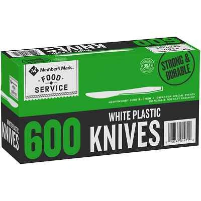 Member's Mark Plastic Knives, Heavyweight, White (600 ct) Free Shipping - Image 1 of 4