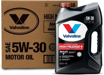 Aceite de motor Valvoline alto kilometraje 150 k con tecnología Maxlife Plus SAE5W-30 5 QT Foto 1 de 4