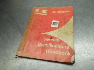 Kawasaki Motorcycle Service Specifications Handbook Hand Book 1992-1993 Models - Image 1 of 4