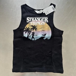 H&M Stranger Things Girls Top Size 20 Black Tank - Picture 1 of 4