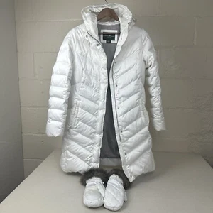 Eddie Bauer 550 Fill Premium Goose Down Parka Jacket Womens Size Small w/ Gloves - Picture 1 of 10