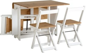 Santos Butterfly Dining Set White Distressed Waxed Pine - Picture 1 of 24