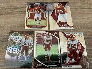 (5) Lot 2020 Panini Chase Young Washington Rookie RC Prizm Mosaic Absolute - Picture 1 of 4
