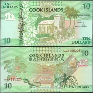 Isole Cook P8 B108 10 dollari 1992 @ Ebanknoteshop - Foto 1 di 3