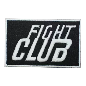 Fight Club text Embroidered Iron on Sew on Patch For Clothes 7.5x5cm - Picture 1 of 1