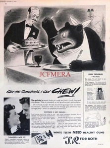 Gibbs 'S.R.' Zahnpasta Werbung #2 - Original Druck von 1952 - Bild 1 von 1