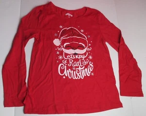 New Girls Size 7/8 Holiday Time Lets Keep it Real This Christmas Shirt - Picture 1 of 2