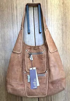 NEW w/Tags-Kooba Soft Leather Shoulder Bag-Style Ivy-Color Earth-Boho Hobo Chic - Image 1 of 4