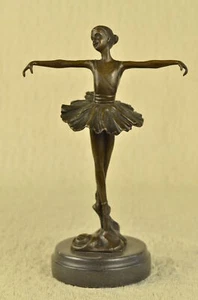 MAGNÍFICA OBRA DE ARTE ORIGINAL BAILARINA BAILARINA, ESTATUA DE BRONCE FIRMADA REGALO ESCULTURA - Imagen 1 de 6