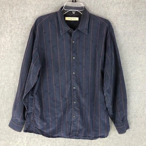 Tommy Bahama Silk Wool Blend Shirt L Large Button Up Long Sleeve Outdoor Men's - Picture 1 of 9