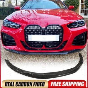REAL Carbon Fiber Front Bumper Lip Spoiler For BMW G22 G23 M440i M-SPORT 2021UP - Picture 1 of 16