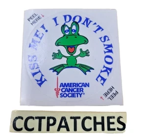 Vintage Kiss Me I Don’t Smoke Aufkleber - American Cancer Society - ca. 2,5" - Bild 1 von 2