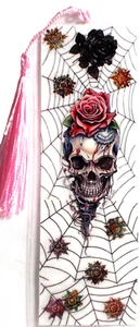 STEAMPUNK SKULL and ROSES MYSTICAL UNIQUE Exquisite Bookmark #2 - Bild 1 von 1