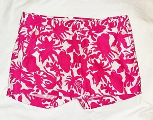 J CREW: 3.5” Inseam CITY FIT Linen Shorts With Pockets: Pink & White Pattern, 4 - Picture 1 of 3