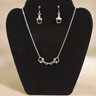 Beautiful silver Snaffle Necklace Earrings. Equestrian gift. Comes Boxed