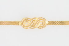10mm Fancy Link Chain Adjustable 7.5" Bracelet 21K Yellow Gold 4.04 Grams