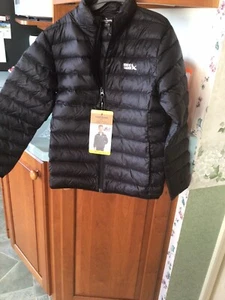 New EDDIE BAUER Youth Boys Black Down Packable Puffer Jacket Size M (7-8) - Picture 1 of 3
