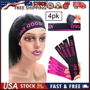 4pcs Lace Melting Band For Wig Wig Elastic Bands For Wigs Edge Wrap To Lay Edges - Picture 1 of 18