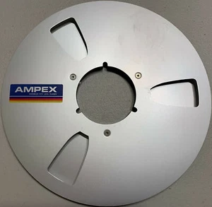 Ampex 10" Empty Metal Reel, 1/4" Tape, Classic 3 Window Silver, w/ new box + Bag - Picture 1 of 1