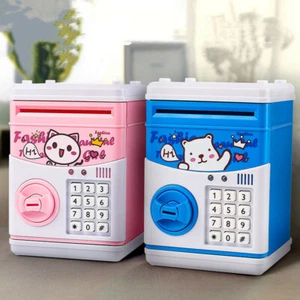 Electronic Coin Note Money Counting Password Lock ATM Box Saving Safe Piggy Bank - Picture 1 of 10