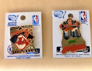 Cleveland Indians Lot of 2 Lapel Pins New-'94 Inaugural Jacobs Field, '95 Mascot - Picture 1 of 18
