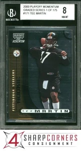 2000 PLAYOFF MOMENTUM GRADED SERIES OF 175 #171 TEE MARTIN RC #/750 BGS 8 - Picture 1 of 3