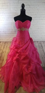 NWT fuchia pink FOREVER YOURS prom dress w/bling - SIZE 2 / GORGEOUS!!!!! - Picture 1 of 22