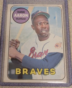HANK AARON 1969 O-PEE-CHEE OPC BASEBALL CARD #100 VG+/EX CONDITION RARE ORIGINAL - Picture 1 of 3