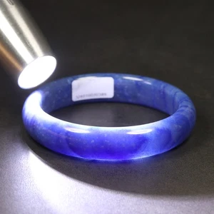 Bracciale 59mm Certificato Grado A 100% Naturale Lavanda Giada Blu 20389 - Foto 1 di 13