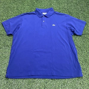 Lacoste Herren 3XL 8 Blau Kurzarm Klassische Passform Poloshirt Preppy Krokodil EUC - Bild 1 von 12