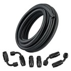  6AN Fuel Line Kit,AN6 Braided Nylon Fuel Hose CPE 10FT 6AN 10FT Black