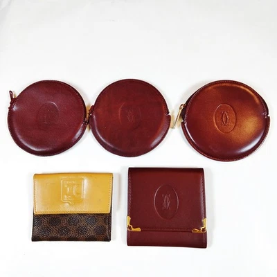 SIN TARIFA Monedero Celine Cartier Juego de 5 Monederos Cuero Burdeos 1025159 Foto 1 de 4