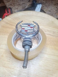 Vintage OEM Cadillac Hood Ornament Wreath Crest Chrome Silver Spring Badge Logo - Picture 1 of 8