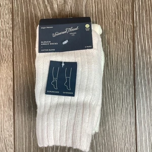 Paquete de 3 calcetines tobilleros holgados de hilo universal de algodón para mujer talla 4-10 rosa crema - Imagen 1 de 5
