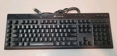 Corsair K55 RGP0031 Wired RGB Backlit Gaming Keyboard Tested Working  - Image 1 of 4