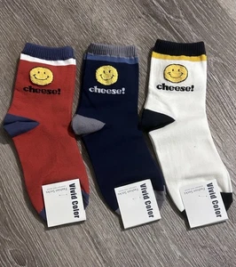 3 Paar lebendige Farben modische Socken Happy Socks für Damen rot weiß blau NEU! - Bild 1 von 13
