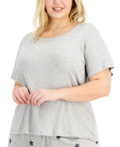 Jenni Women's Plus Size Ribbed Sleep T-Shirt - Picture 1 of 4