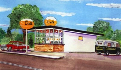 Dels Lemonade art print Cranston RI Del's Lemon roadside Rhode Island Rhody