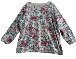 B I  Gear Sport  Sweatshirt  Womens 24W Gray Floral Long Sleeve - Picture 1 of 10