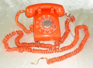 ORANGE Stromberg- Carlson Made in USA Super Retro Vintage Rotary Telephone Phone - Picture 1 of 11